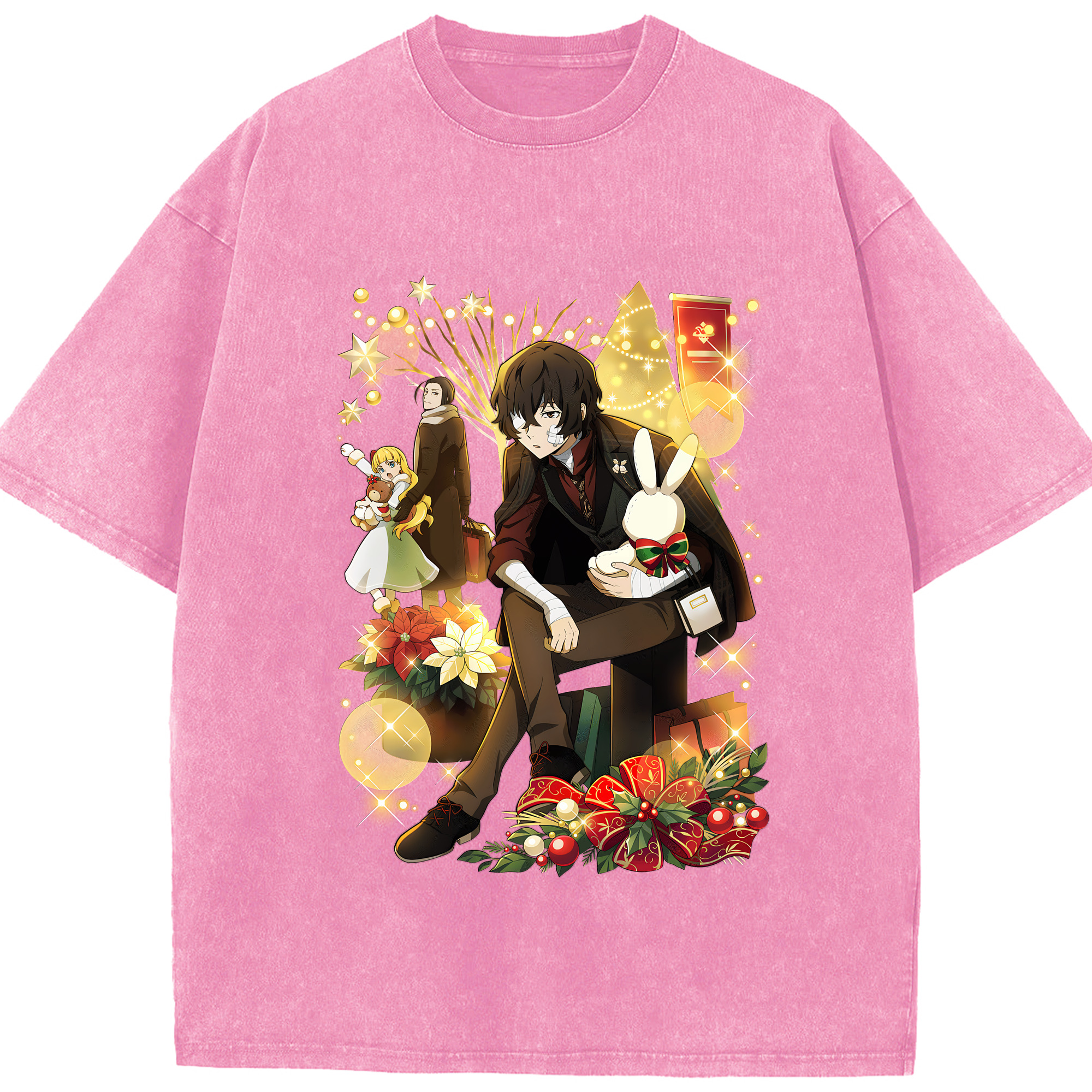 （画像用） 文豪ストレイドッグス Bungo Stray Dogs 綿100% ヴィンテージ風 半袖Tシャツ（フロントプリント）
